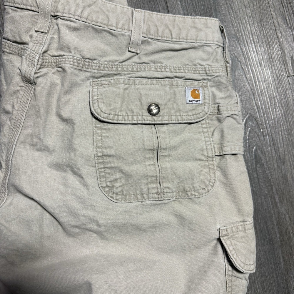 Carhartt Womens VTG Cargo Shorts 7-Pocket  Khaki Y2K Sz 14 Hiking - Picture 2 of 6